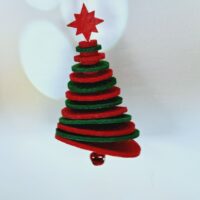 Декоратива прикраса підвіска Ялинка Коло 3D, зелено-червона, 20см 125138