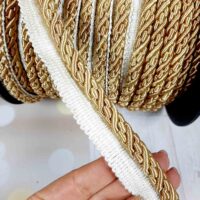 Шнур товстий з кантом для штор та меблів 1см №4600-СК-1105 золото