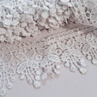 Мереживо макраме 5,5см "Метелики" біле ТМ-7