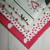 Набор хлопковых тканей №08 "Сердечки"