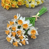 Нарцис 20см біло-оранжевий 3шт 100422