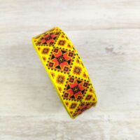 Репс 2,5см звезда в квадрате красная на желтом