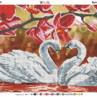 Фея Вышивки В-275 Белые лебеди, схема под бисер