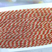 Шнур декоративный 3мм Бело-красно-золотой