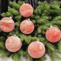 Набір ялинкових куль 8см ПЛАНЕТА, колір ЧЕРВОНИЙ, 6шт, 680233