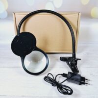 ДОМЕ PD-5S Лампа-лупа з гнучким тримачем, затискачем та підсвіткою (в розетку)