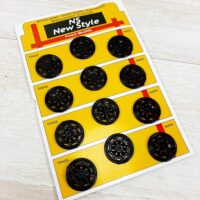 Кнопка пришивна 21мм пластик чорна 1шт 2023