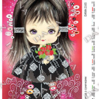 ДАНА-2165 Девочка с клубникой, схема под бисер