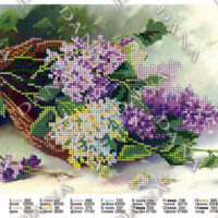 ДАНА-2191 Корзина сирени, схема под бисер