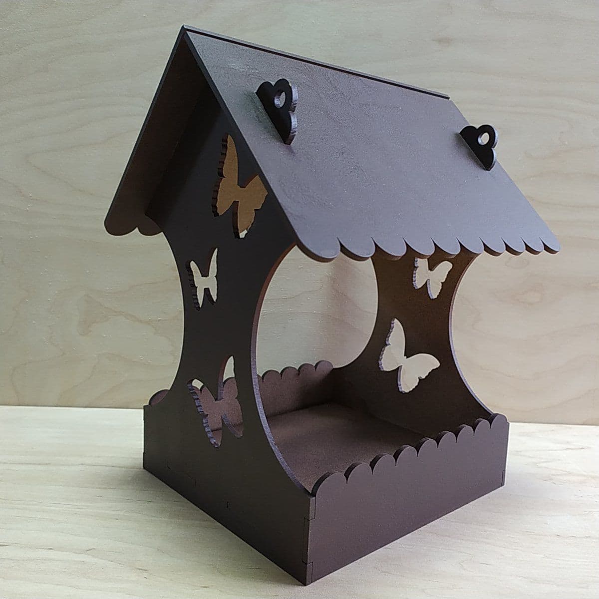 ПА-ДД-002 Кормушка для птичек 18*17*25см, коричневая