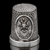 Наперсток "Герб России" серебро 2*2*2,5см 2976104
