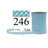 Косая бейка, шотландка 15мм/120ярд 246 бирюза