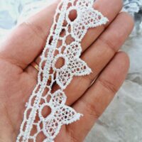 Мереживо макраме 3,0см Напів квітка біле ТВ-1