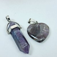 Кулон серце 20*23мм аметист світлий 27723