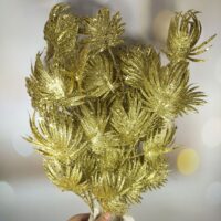 Декоративна гілка Пальма (9 лист) 70см, колір - золото 839-345