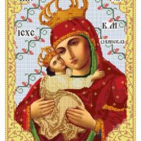ЮМА 384 Дубенская Икона Божией Матери, схема под бисер