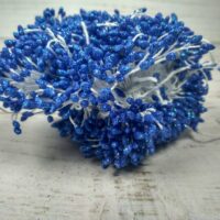 Тичинки великі в цукрі на нитці синя 0,3см 24шт