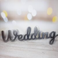 Заготовка Надпись WEDDING 70*17см МДФ в серебре