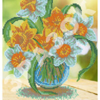 ЮМА 4252 Ваза с нарцисами, схема под бисер