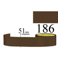 Стрічка атласна 51мм 33м 186 Бежево-коричневий дуже темний 30098