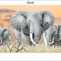 Золотая подкова ЗПТ-007 Слоны, схема под бисер