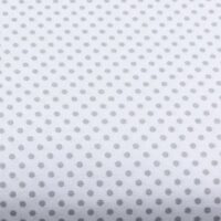 Хлопковая ткань (бязь) 160см №5 Серый горошек 4мм на белом фоне