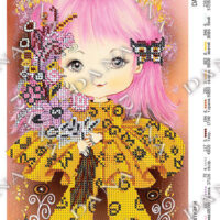 ДАНА-2164 Девочка с цветами, схема под бисер