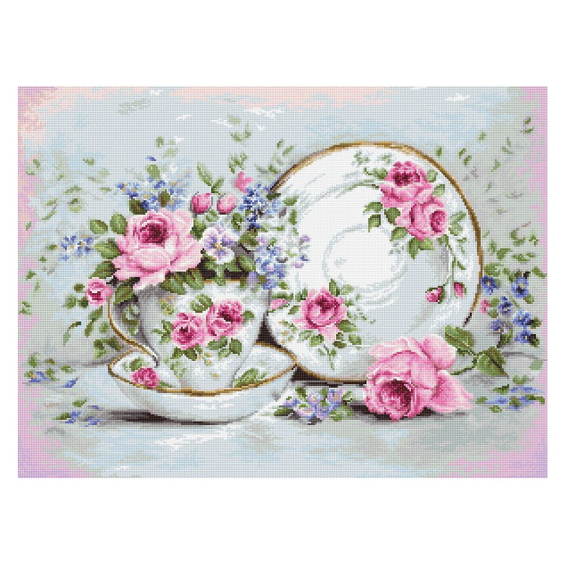 Luca-S ВA2318 Трио и цветы, набор для вышивания нитками