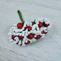 Пучок ягід 10*10см 8011 червоний з білим