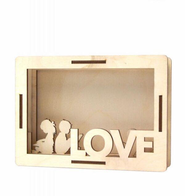 3D рамка для фото „Love“ 1, фанера, 18*13см