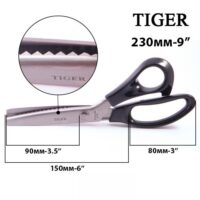 Ножиці Зиг-заг 230 мм для тканини, ручка пластик РР, НС, TIGERTEX, А-85, 49220