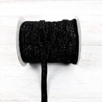 Стрічка оксамитова з люрексом 1,0см чорна