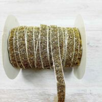 Стрічка оксамитова з люрексом 1,0см золото світле