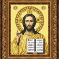 Барвиста Вишиванка ТО-060 Вседержитель в золом цвете, схема для вышивания бисером