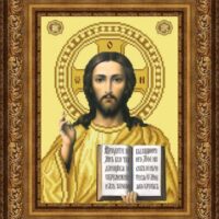 Барвиста Вишиванка ТО-062 Вседержитель в золом цвете, схема для вышивания бисером