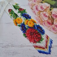 Гердан з бісеру "Посмішка" 58*10см