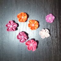 Цветок из ткани Полевые 2-3 см разные