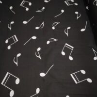 Хлопковая ткань (бязь Gold) 220см Ноты на черном