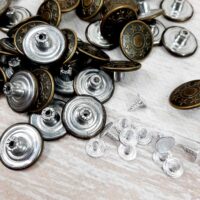 Джинсовая пуговица со звездами 20мм Антик