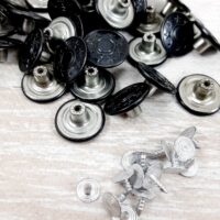 Джинсовая пуговица со звездами 20мм Оксид