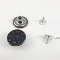 Джинсовая пуговица со звездами 17мм Оксид