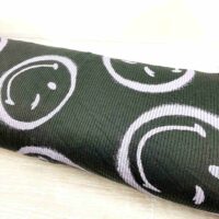 Ткань кашкорсе Турция 1,4м лавандовые смайлы