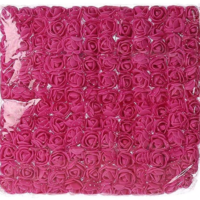 Букет роз из фома 2см с фатином 12шт фуксия (rose red)