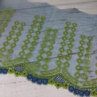 Кружево сетка 20,5см зелено-бирюзовое 1053