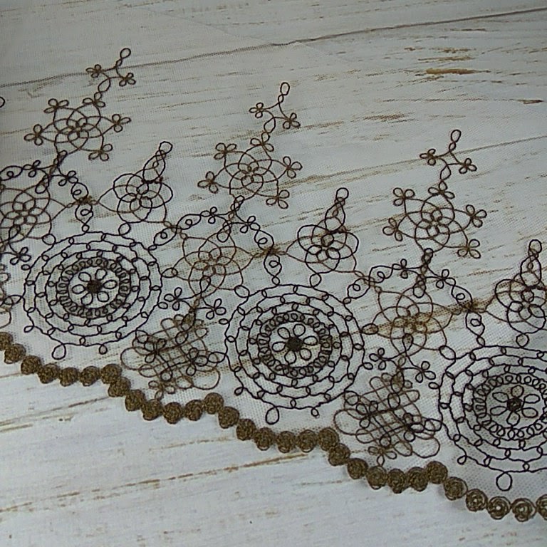 Кружево сетка 18см коричневое 1133