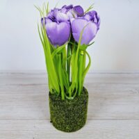 Крокуси зі штучним мохом пластик 22см фіолетовий із зеленим 714-133