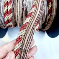 Шнур товстий з кантом для штор та меблів 1см №4600-СК-1114 червоний