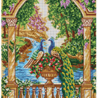 ЮМА 28 Павлины, схема под бисер