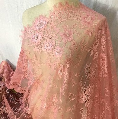 Французкое кружево (шантильи) 150см пастельно-розовое