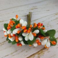 Добавка Тычинка двухцветная с блеском 11см оранжевая 7516